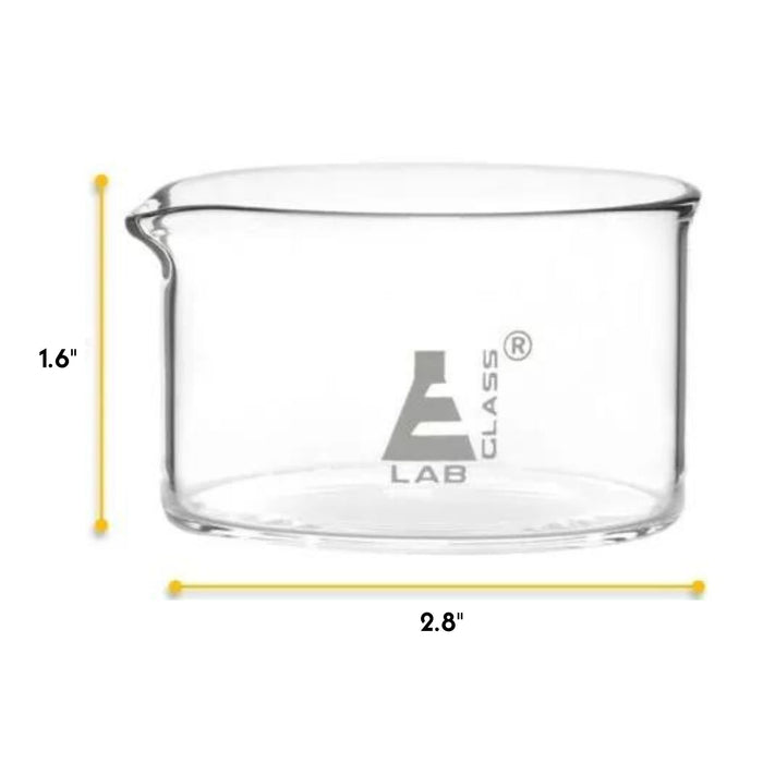 Crystallizing Dish, 100ml - Flat Bottom - Borosilicate Glass - Eisco Labs