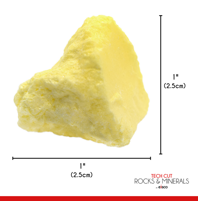 Raw Sulfur, Mineral Specimen - Approx. 1"