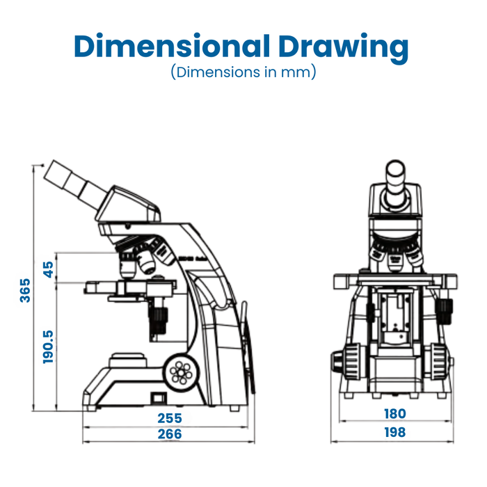 Microscope EXC-121 - Monocular Head, 40-1000X Magnification, Achromat Objectives, Mechanical Stage, Iris Diaphragm