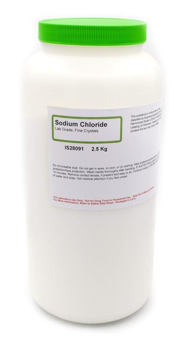 Sodium Chloride, 2500g - Fine Crystalline - Lab-Grade - The Curated Chemical Collection