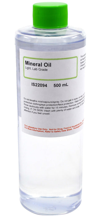 Mineral Oil, Light, 500mL - Lab-Grade - The Curated Chemical Collection