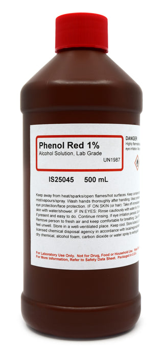 1% Phenol Red Solution, 500mL - Lab-Grade - The Curated Chemical Collection