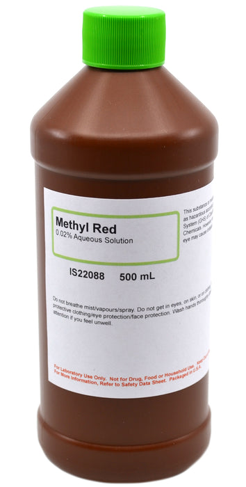 0.02% Methyl Red Solution, 500mL - The Curated Chemical Collection