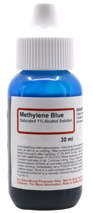 1% Methylene Blue, 30mL - Saturated Alcohol Solution - The Curated Chemical Collection