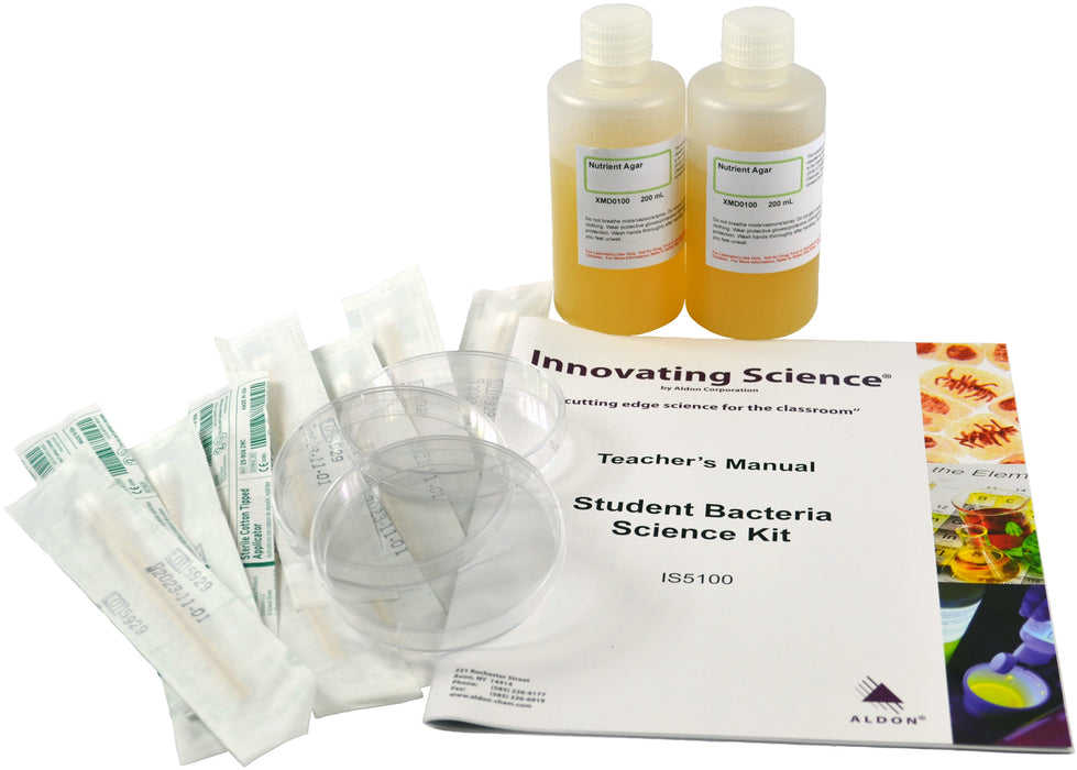 Student Bacteria Test Kit - 400mL of Agar and Supplies for Testing Body and Environment, Materials for 20 Students