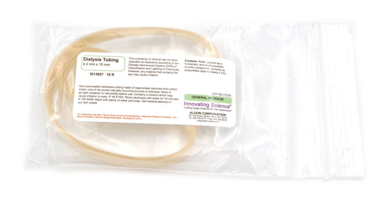 Dialysis Tubing, 6.4mm x 10mm, 10 Feet