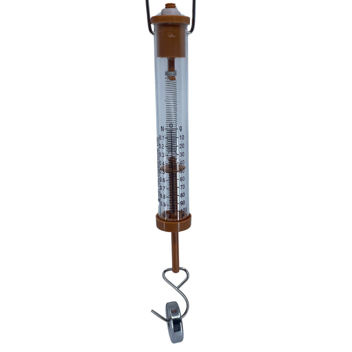 Eisco Labs - Acrylic Tubular Spring Scale (Dynamometer) 1N/100g Capacity - Spring Scale, Pull Scale, Force Meter, Force Spring, Spring Scales for Science