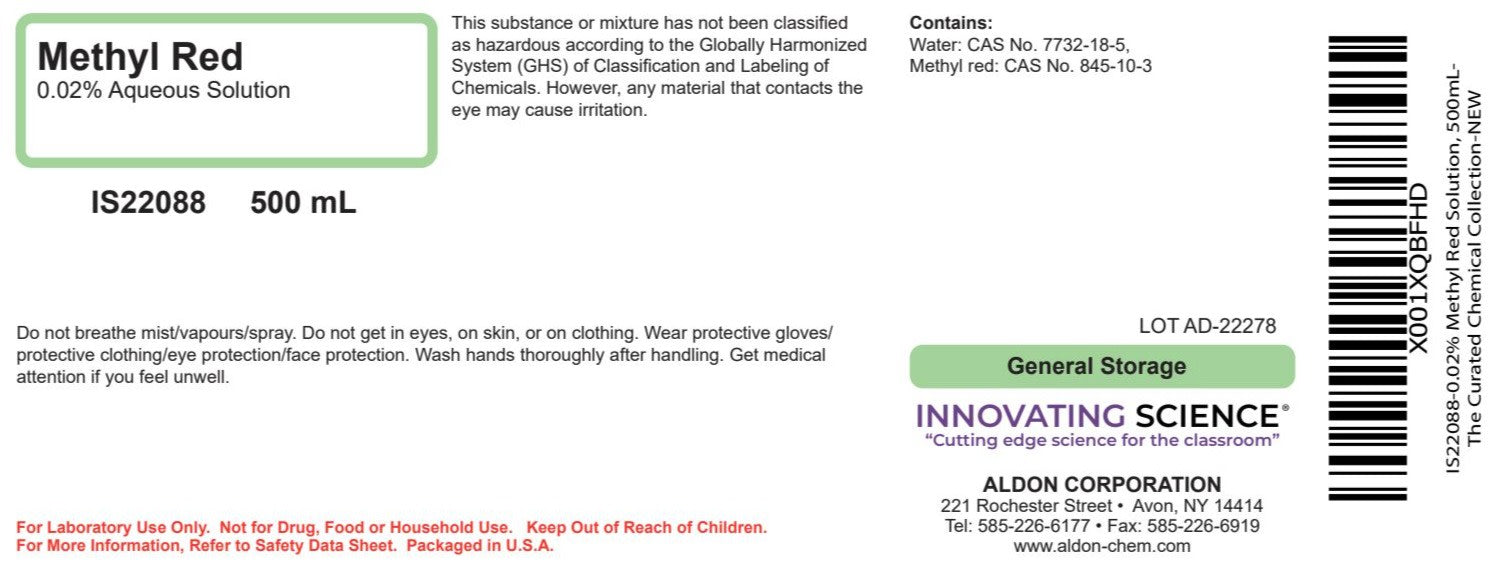 0.02% Methyl Red Solution, 500mL - The Curated Chemical Collection
