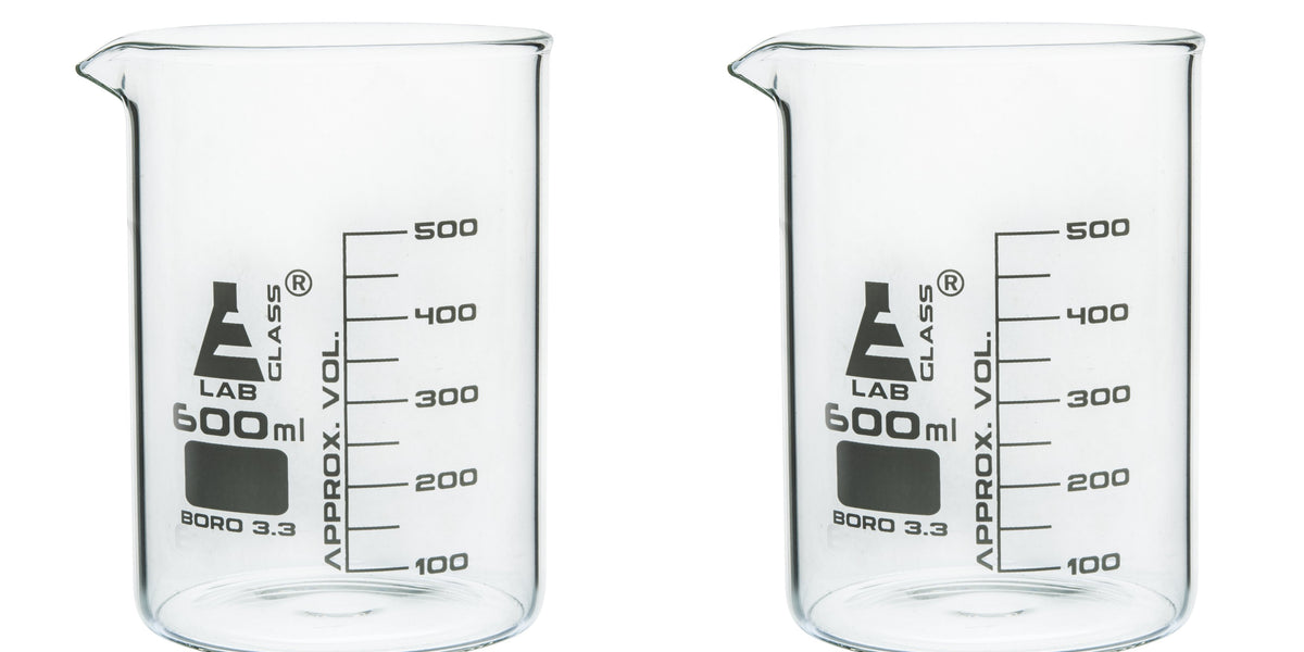 Premium Beaker Pint Glasses (20oz), Thick Borosilicate Glass, Pack of 2