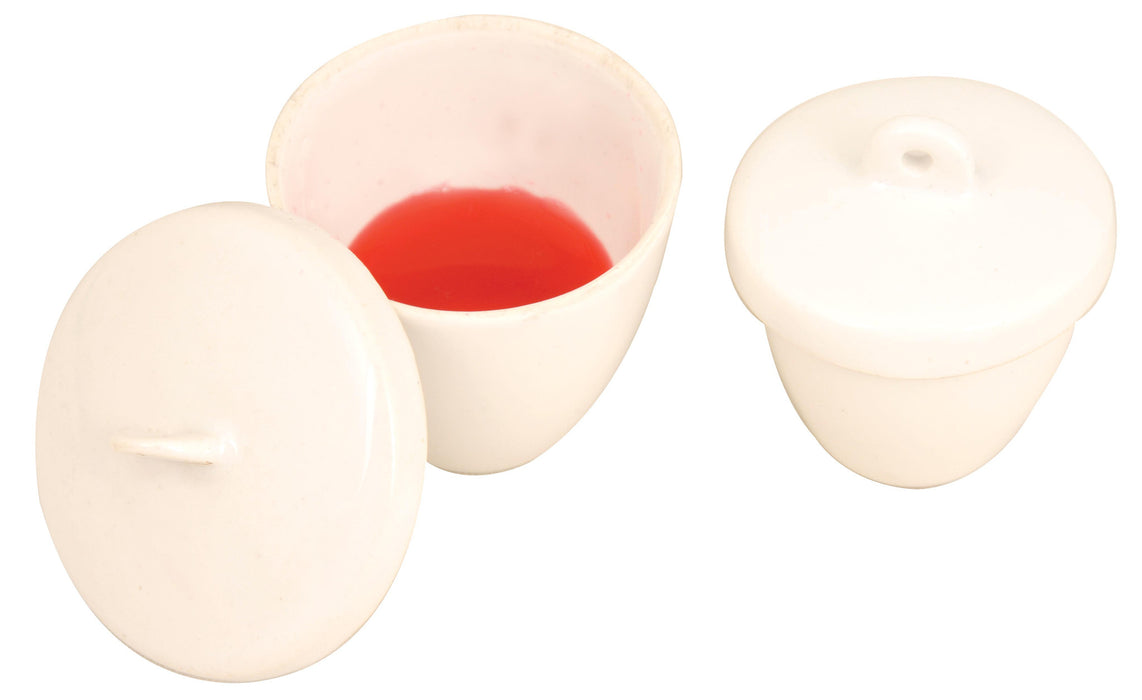 Crucible 50ml., Porcelain with lid, Tall