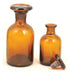 Bottle Reagent, made of soda glass, narrow neck, amber color with stopper, 30ml.