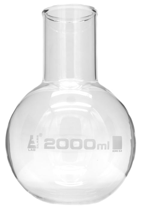 Boiling Flask, 2000ml, Borosilicate Glass, Wide Neck, Round Bottom - Eisco Labs