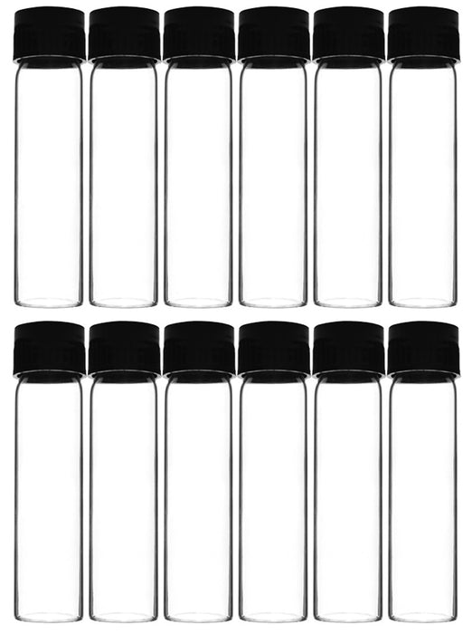 Culture Tube with Screw Cap, 30mL, 12/PK - 25x95mm - Flat Bottom - Borosilicate Glass