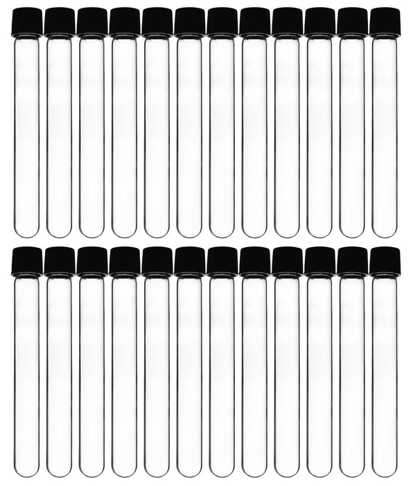 Culture Tube with Screw Cap, 15mL, 24/PK - 16x125mm - Round Bottom - Borosilicate Glass