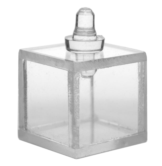 Hollow Acrylic Prism, Cube - 1"x1" - With Stopper - For Physics and Light Experiments - Eisco Labs