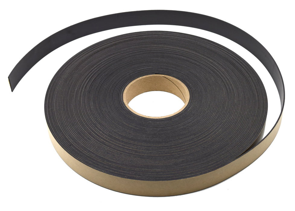 Flexible, Adhesive Magnetic Tape, 100 ft Roll - 1" x 0.06" - Premium Strength, Acrylic Adhesive - Great for Outdoor Use - Projects, Refrigerators, Organization & Storage - hBARSCI