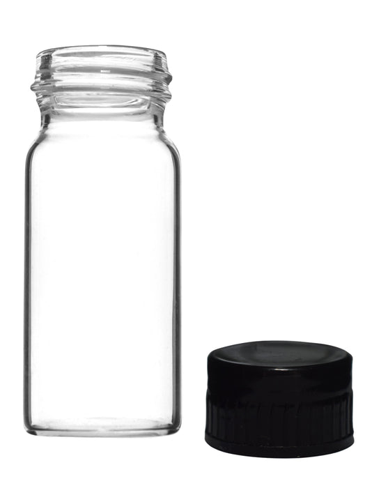 Culture Tube with Screw Cap, 15mL, 24/PK - 25x72mm - Flat Bottom - Borosilicate Glass