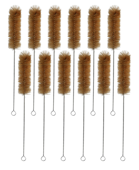 12PK Bristle Cleaning Brushes, 11.25" - Fan Shaped Ends - 1.5" Diameter