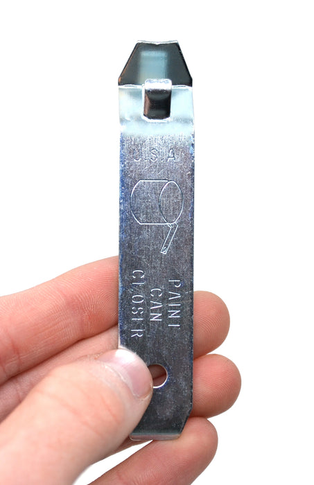 Steel Paint Can Opener/Closer Tool - Made in the USA - Stamped Hole for Key Chain or Carabineer Attachment