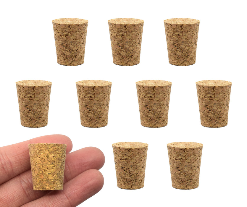 10PK Cork Stoppers, Size #16 - 27mm Bottom, 35mm Top, 38mm Length - Tapered Shape