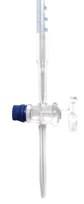 Burette, 25mL - Class B - With Stopcock - Blue Graduations - Borosilicate Glass