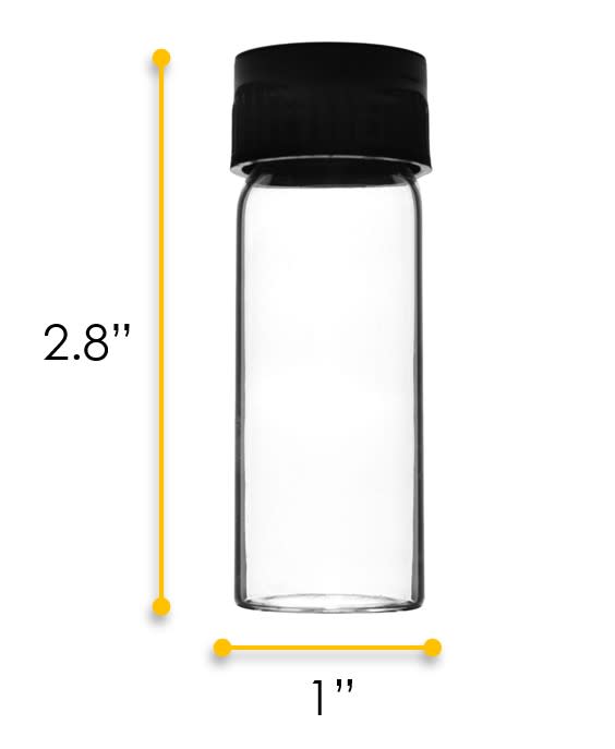 Culture Tube with Screw Cap, 15mL, 24/PK - 25x72mm - Flat Bottom - Borosilicate Glass