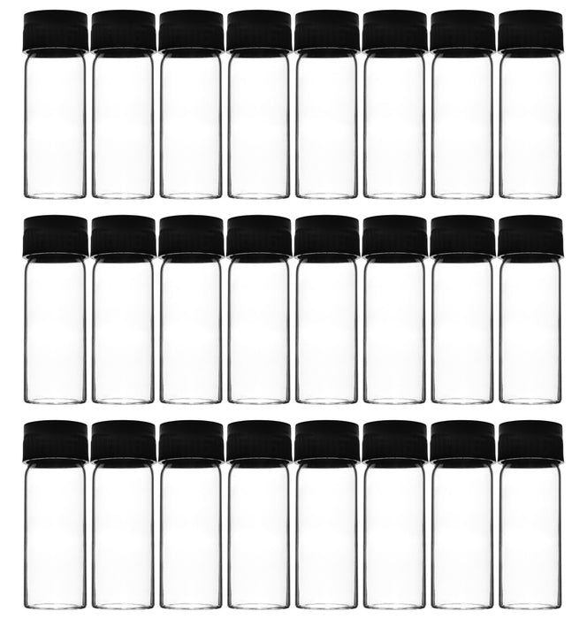 Culture Tube with Screw Cap, 15mL, 24/PK - 25x72mm - Flat Bottom - Borosilicate Glass