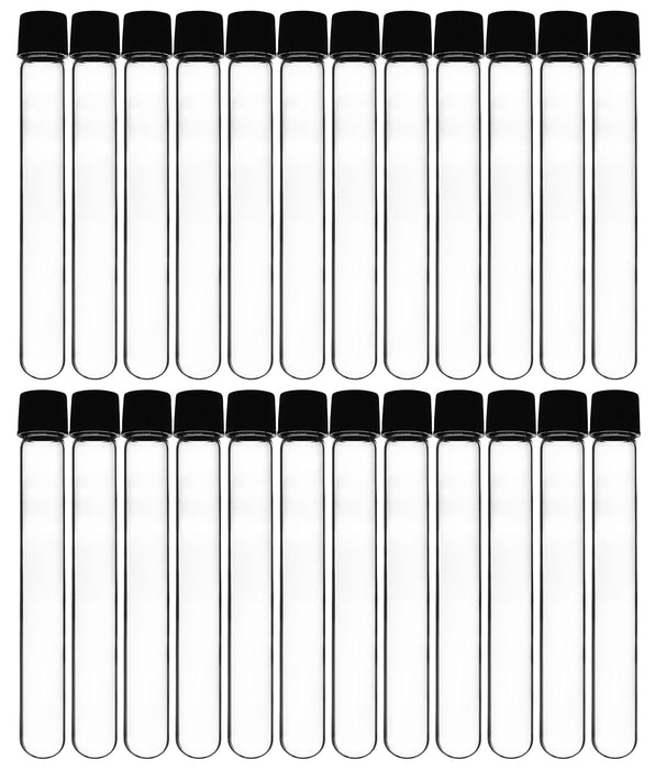 Culture Tube with Screw Cap, 25mL, 24/PK - 18x150mm - Round Bottom - Borosilicate Glass