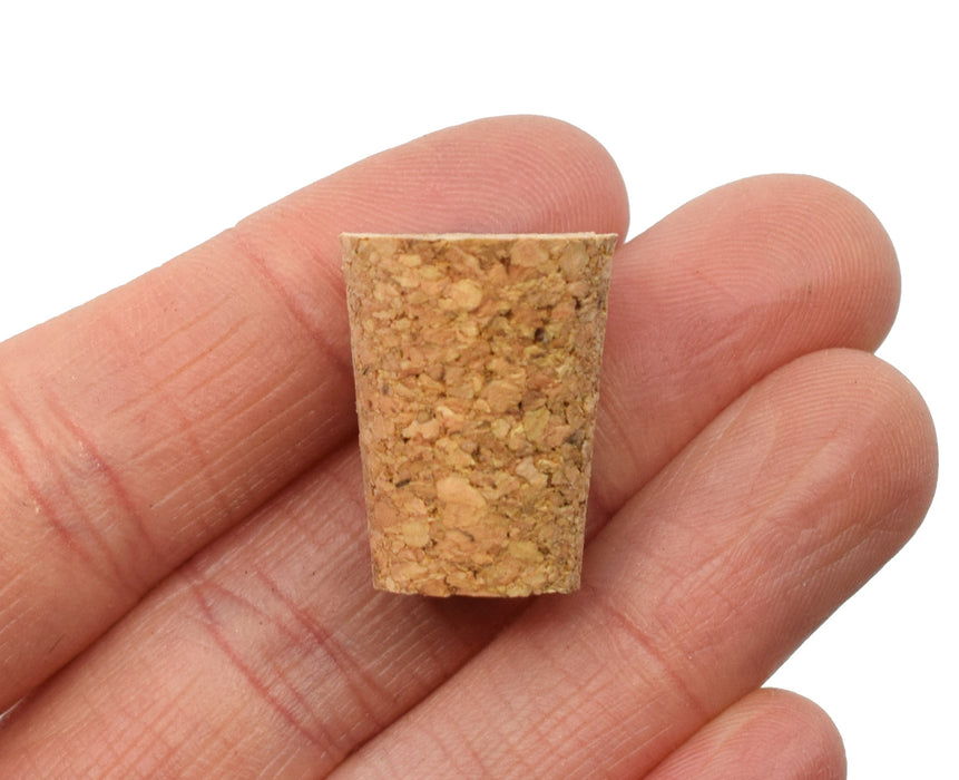 10PK Cork Stoppers, Size #5 - 12mm Bottom, 17mm Top, 22mm Length - Tapered Shape