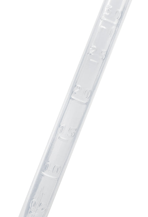 Plastic Pipettes, Pack of 500 - 5.0ml Capacity -0.5ml Raised Graduations - Large Bulb - Low Density Polyethylene - Eisco Labs