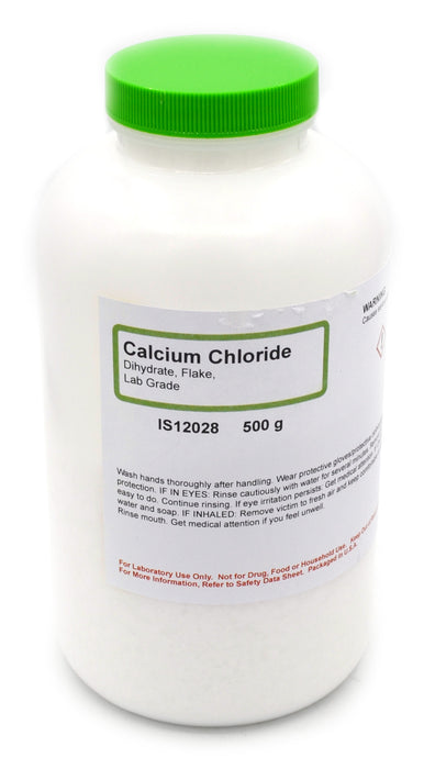 Calcium Chloride, 500g - Dihydrate Flake - Lab-Grade - The Curated Chemical Collection