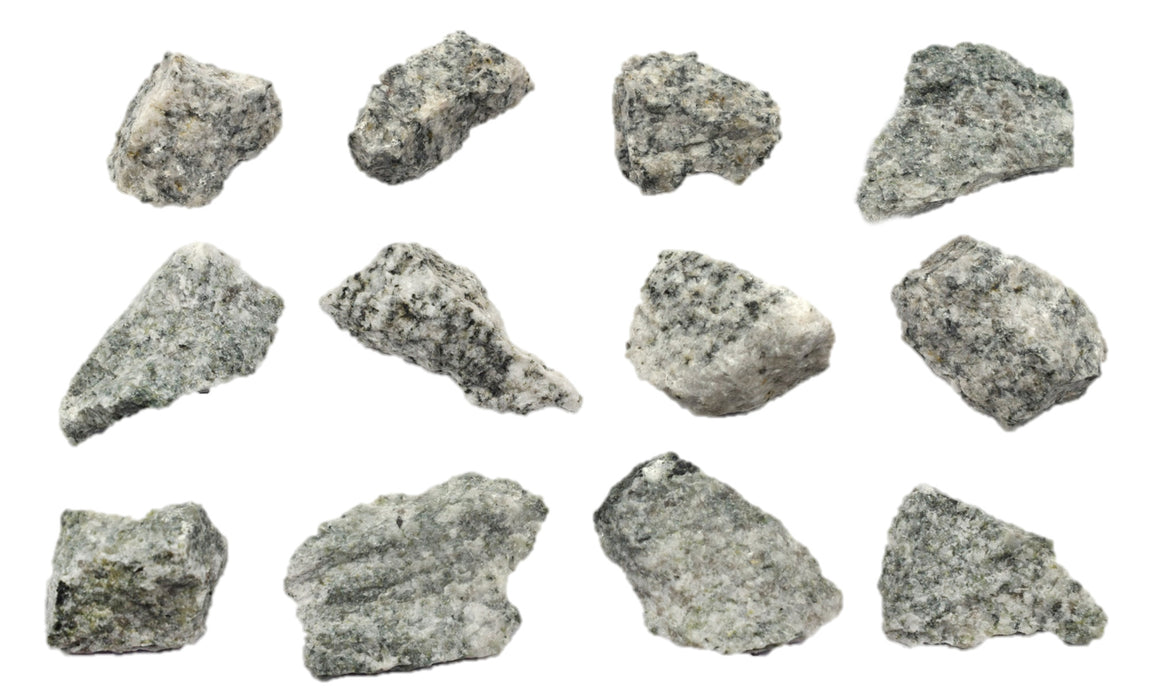 12PK Raw Porphyritic Granite, Igneous Rock Specimens, ± 1" Each