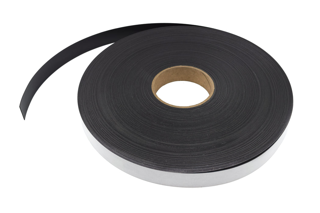 Flexible, Adhesive Magnetic Tape, 100 ft Roll - 1" x 0.06" - Standard, Indoor Rubber Adhesive - Great for Crafts, Projects, Refrigerators & Organization - hBARSCI