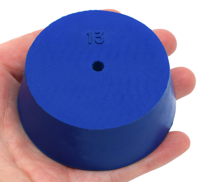 10PK Neoprene Stoppers, 1 Hole - ASTM - Size: #13 - 58mm Bottom, 68mm Top, 25mm Length