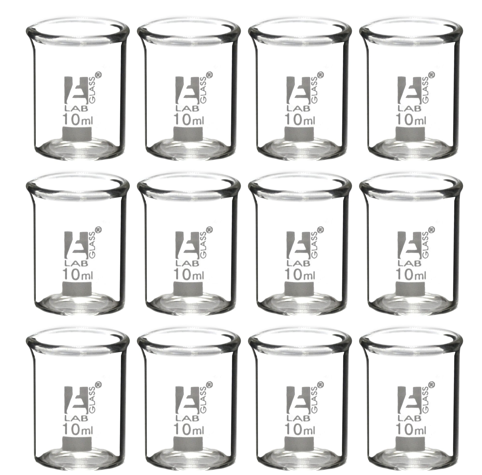 Eisco Labs Beaker 10ml Borosilicate Glass Low Form Pack Of 12 — Hbarsci 1383