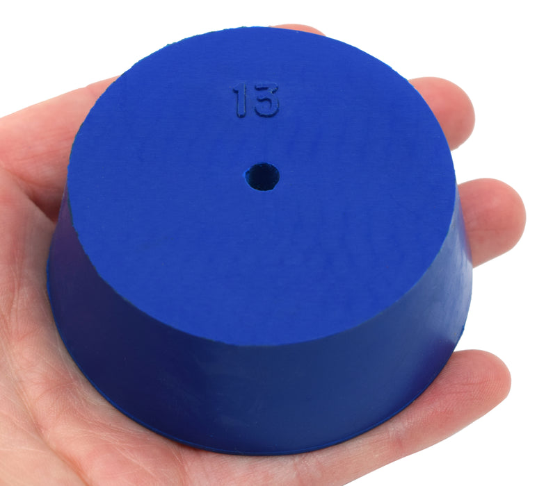 10PK Neoprene Stoppers, 1 Hole - ASTM - Size: #13 - 58mm Bottom, 68mm Top, 25mm Length