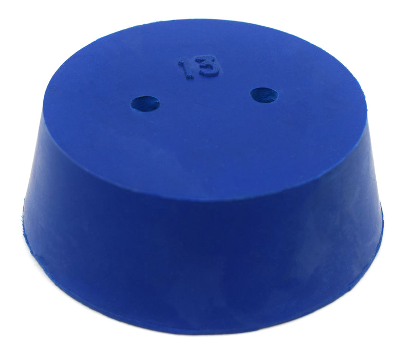 10PK Neoprene Stoppers, 2 Holes - ASTM - Size: #13 - 58mm Bottom, 68mm Top, 25mm Length