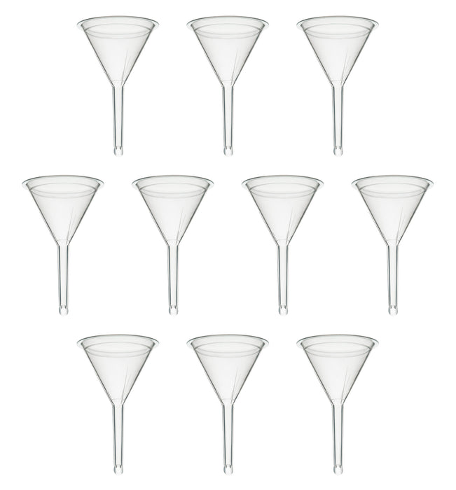 10PK Filter Funnel, 3" - Polypropylene Plastic - Chemical Resistant