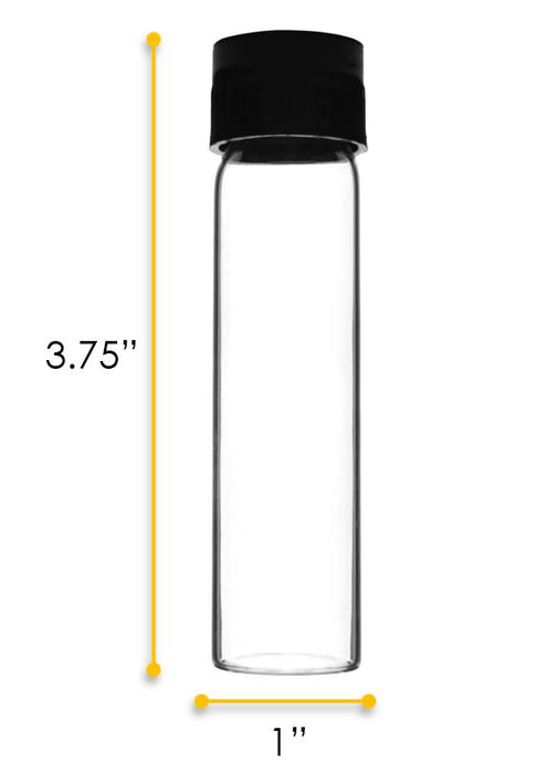 Culture Tube with Screw Cap, 30mL, 12/PK - 25x95mm - Flat Bottom - Borosilicate Glass