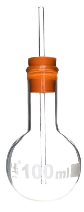 100ml round bottom flask with stopper & tube