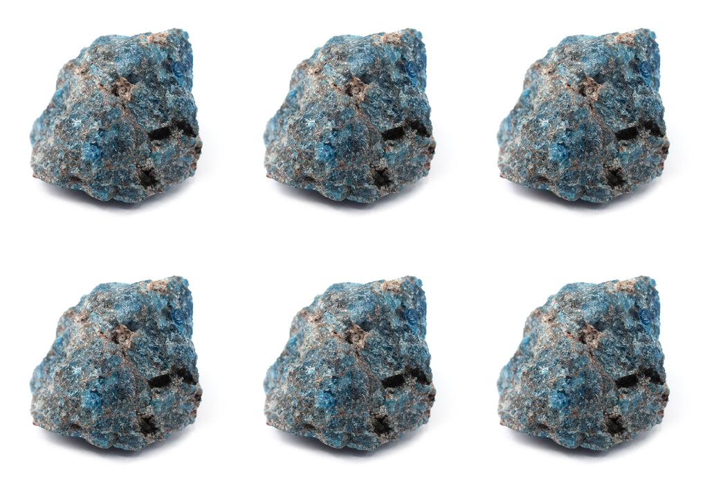 6PK Raw Apatite, Mineral Specimens, ± 1" Each