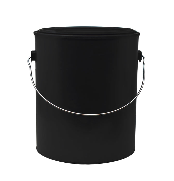 1 Gallon Black All-Plastic (Polypropylene) Paint Can with Ears, Bail and Lid - Can Made From 100% Recycled Plastic