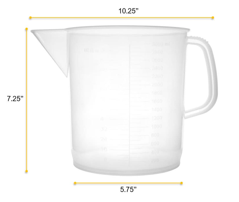 Polypropylene Measuring Jug with Handle and Spout, Short Form