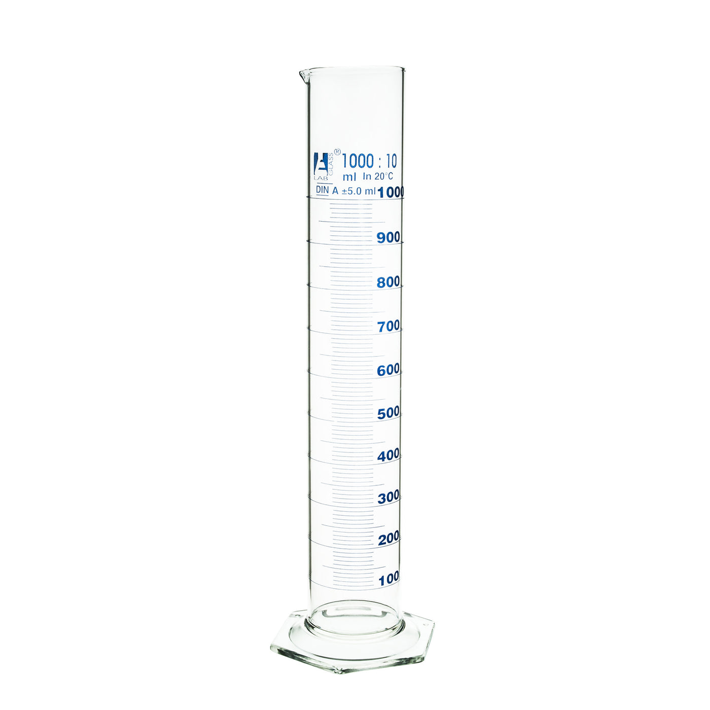 Measuring Cylinder, 1000ml - Class A - Blue Gr - Borosilicate Glass ...