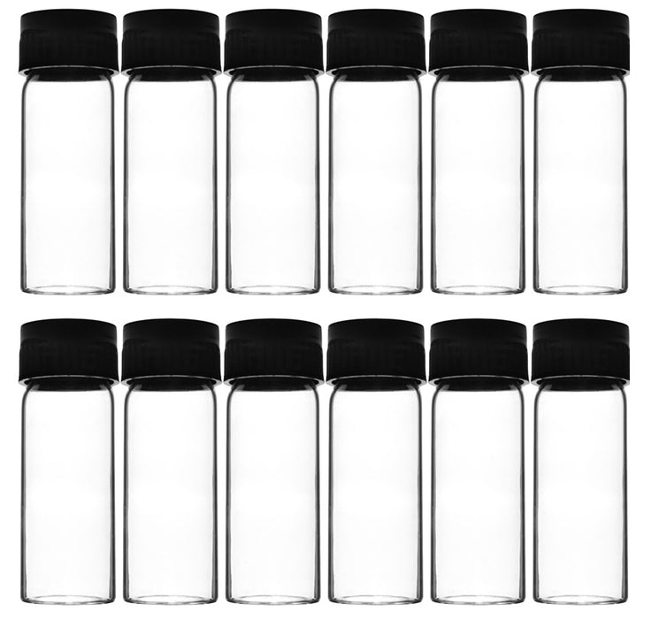 Culture Tube with Screw Cap, 15mL, 12/PK - 25x72mm - Flat Bottom - Borosilicate Glass