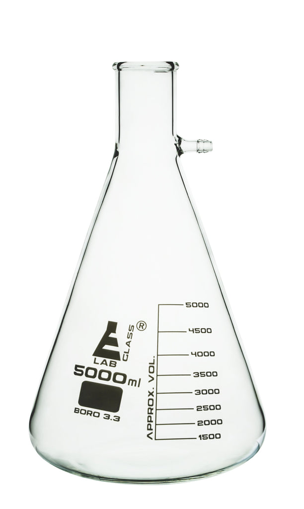 Filtering Flask, 5000mL - Integral Barbed Side Arm - White Graduations —  hBARSCI