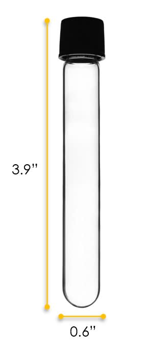 Culture Tube with Screw Cap, 10mL, 24/PK - 16x100mm - Marking Spot - Round Bottom - Borosilicate Glass