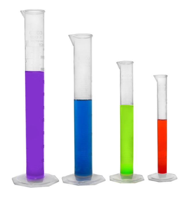 10pk 4 Piece Graduated Cylinder Set 10ml 25ml 50ml And 100ml 40 Cyl — Hbarsci 1261